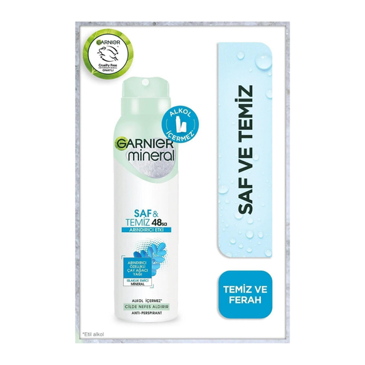 Garnier Mineral Saf ve Temiz Kadın Sprey Deodorant 150ml