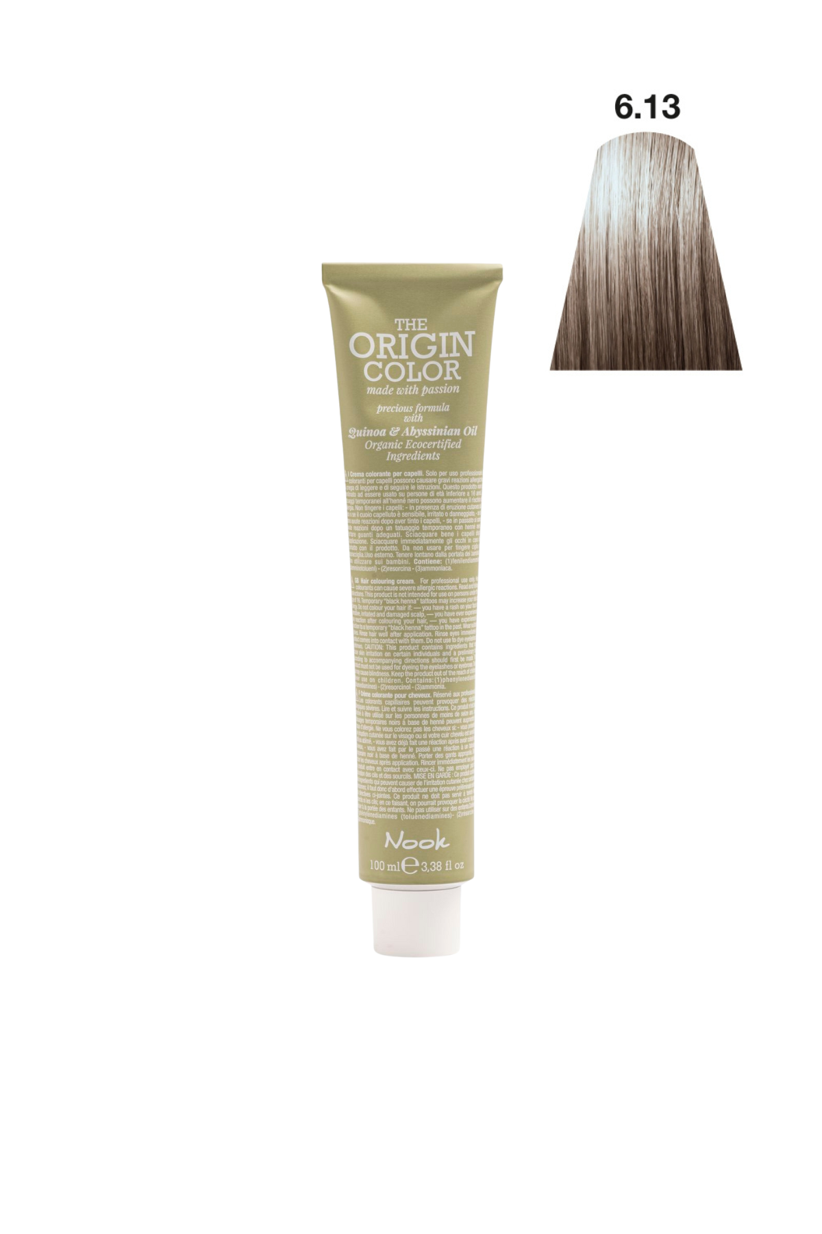 Nook Origin Color Profesyonel Saç Boyası 100ml - Koyu Bej Kestane Kumral(6.13 - KOYU DORE KUMRAL)