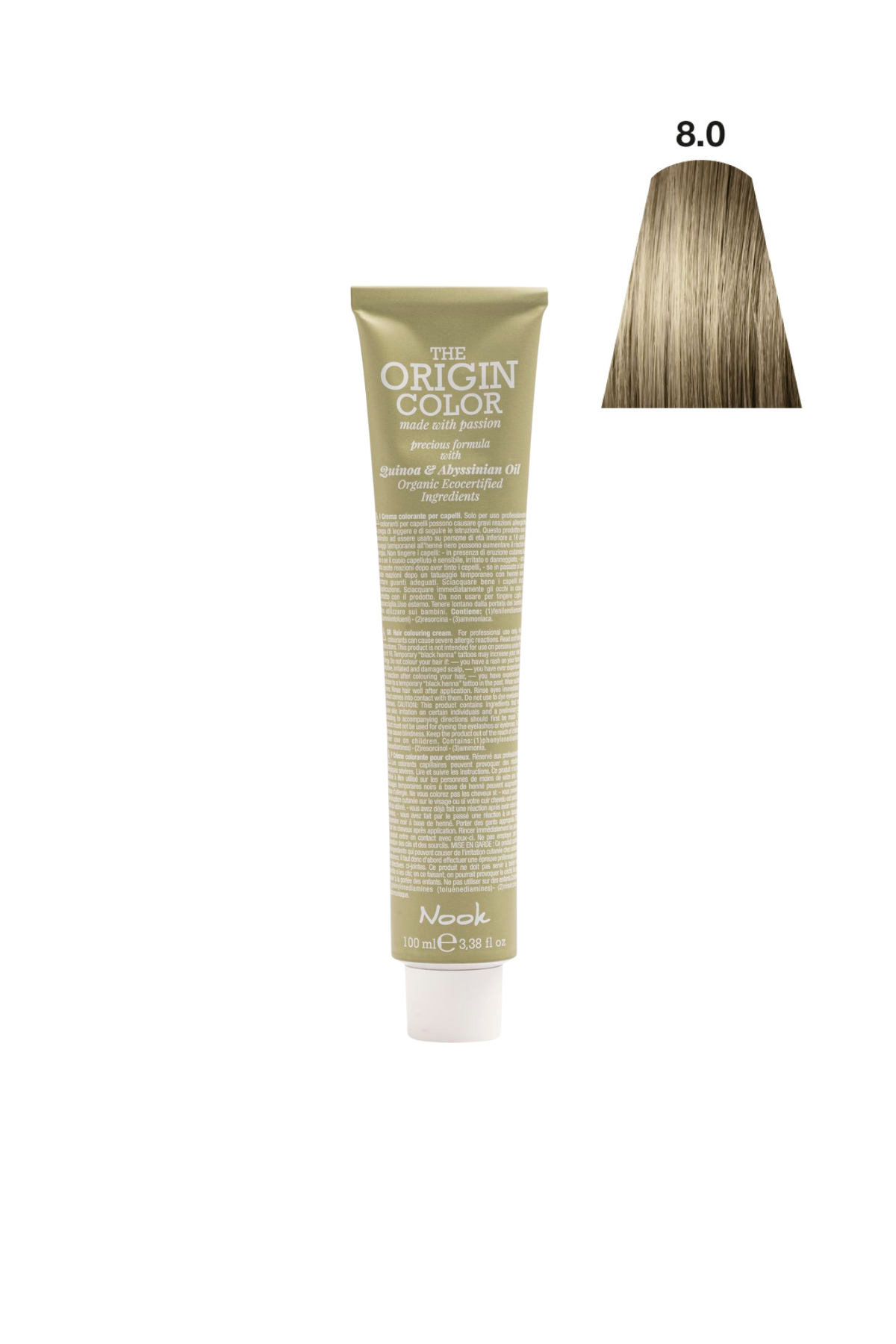 Nook Origin Color Profesyonel Saç Boyası 100ml-Doğal Açık Kumral/Açık Kumral Ana(8.0-KOYU DOĞAL SARI)