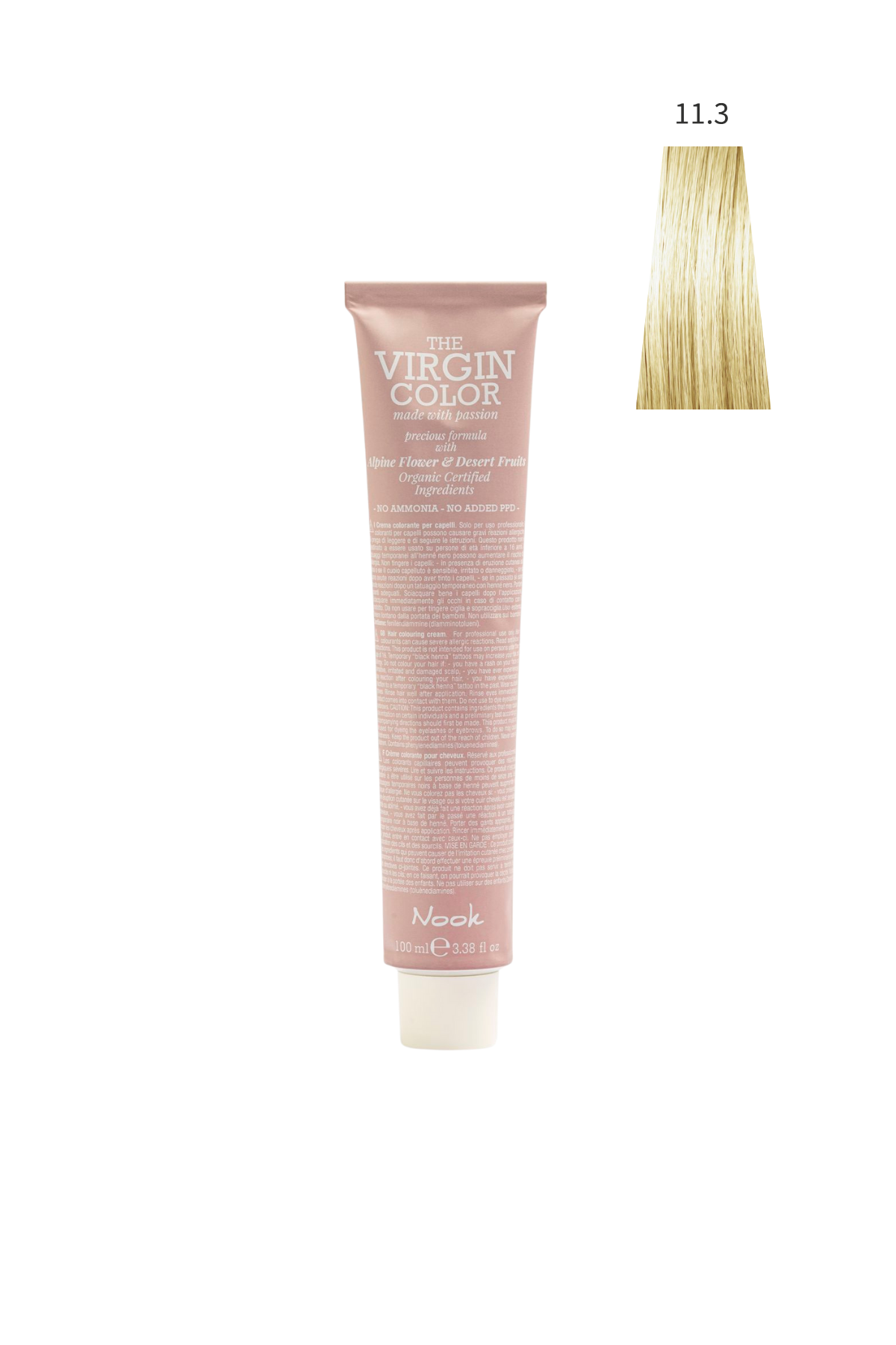 Nook Virgin Color Profesyonel Saç Boyası 100ml-Ekstra Açık Altın Platin/Işıltılı Platin(11.3-GOLDEN ALTIN PLATIN)