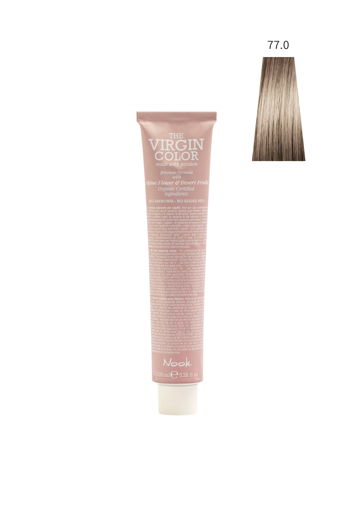 Nook Virgin Color Profesyonel Saç Boyası 100ml - Yoğun Kumral/Tam Kapatıcı (77.0-I NTENSE YOĞUN KUMRAL)