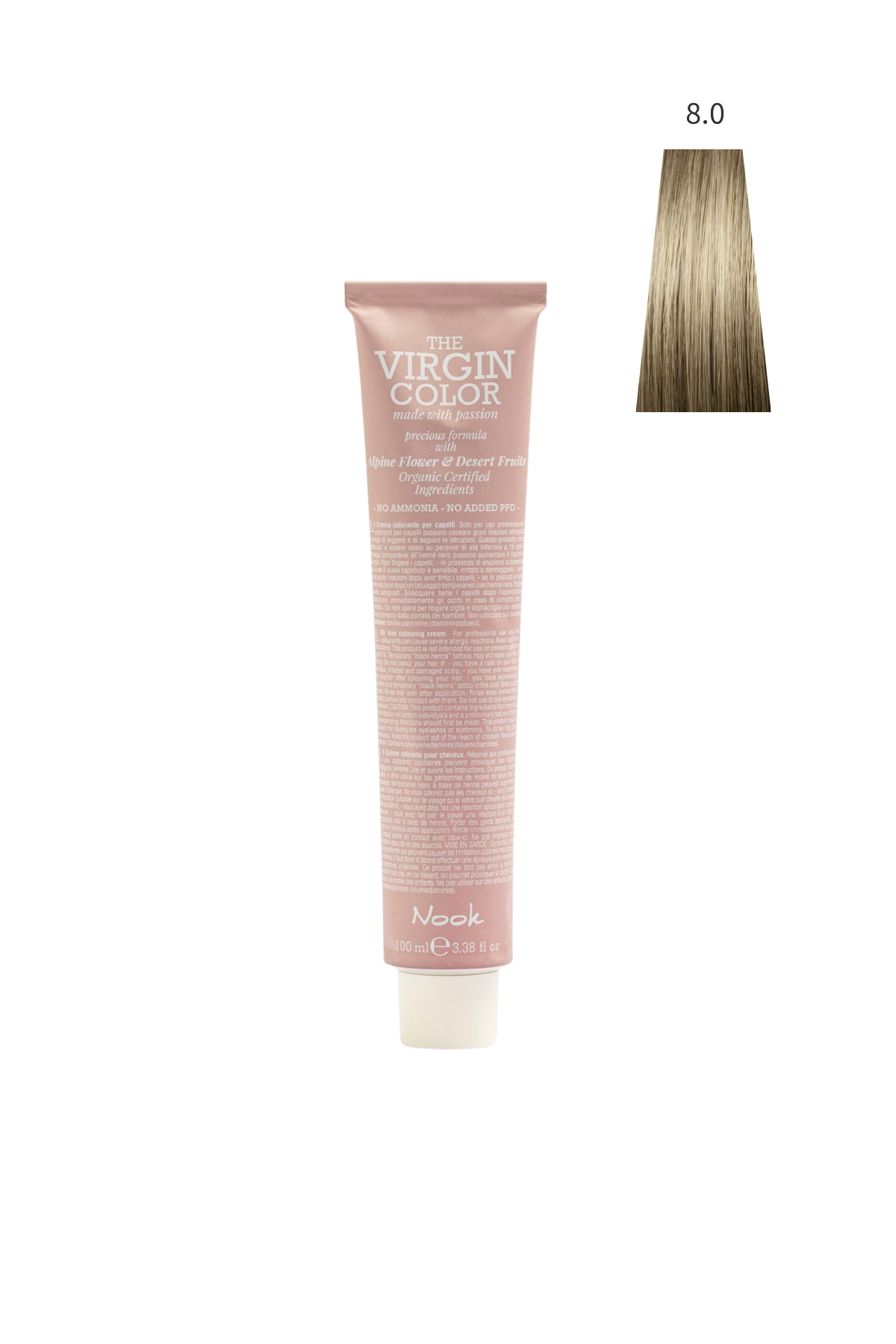 Nook Virgin Color Profesyonel Saç Boyası 100ml -Açık Kumral/Koyu Doğal Sarı(8.0- NATURAL AÇIK KUMRAL)