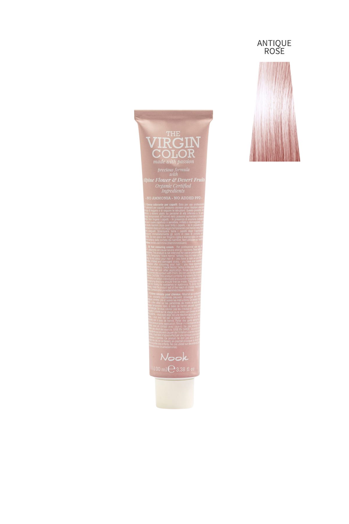 Nook Virgin Color Profesyonel Saç Boyası 100ml-Pastel Antik Gül/Pudra Pembe Toner(PASTEL-TOZ PEMBE)