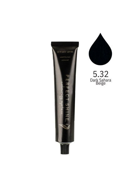 Perfect Shine Permanent Profesyonel Saç Boyası 100ml -Koyu Bej Kahve / Soğuk Kahve(GOLD VIOLET-5.32)