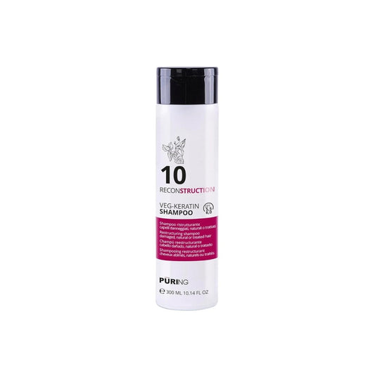 PURING 10 Reconstruction Yıpranmış Saçlar için Bitkisel Keratin&Amino Asitli Onarıcı Şampuan 300ml