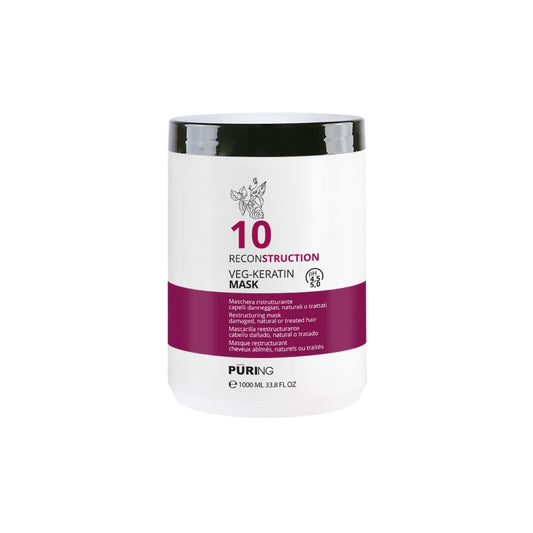 PURING 10 Reconstruction Yıpranmış Saçlar için Bitkisel Keratin & Amino Asitli Onarıcı Saç Maskesi 1000ml