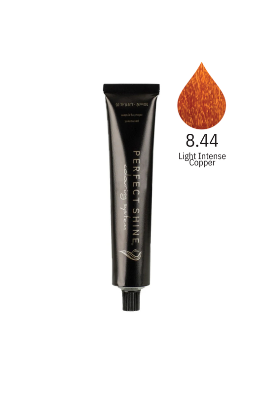 Perfect Shine Permanent Profesyonel Saç Boyası 100ml - Açık Yoğun Sultan Bakırı/Zencefil Turuncu(INTENSE COPPER-8.44)