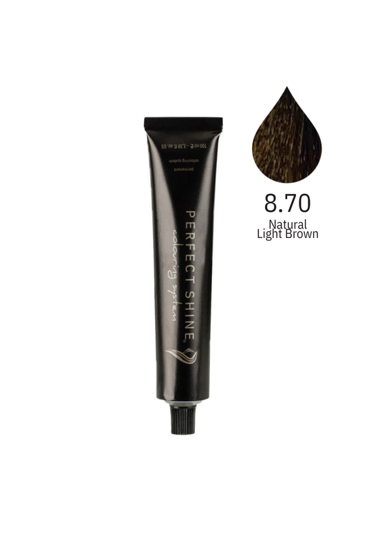 Perfect Shine Permanent Profesyonel Saç Boyası 100ml - Doğal Açık Kumral/Açık Kahve (NATURAL BROWN-8.70)