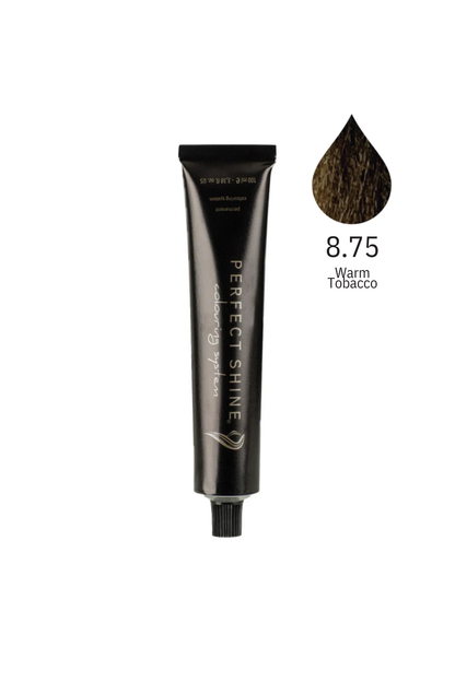 Perfect Shine Permanent Profesyonel Saç Boyası 100ml - Sıcak Tütün Sarısı / Bronz Sarı (BROWN MAHOGANY-8.75)