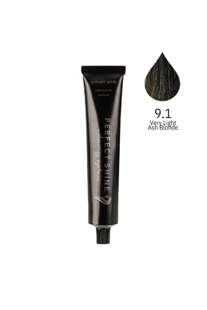 Perfect Shine Permanent Profesyonel Saç Boyası 100ml -Yoğun Çok Açık Küllü Sarı (ASH - 9.1)