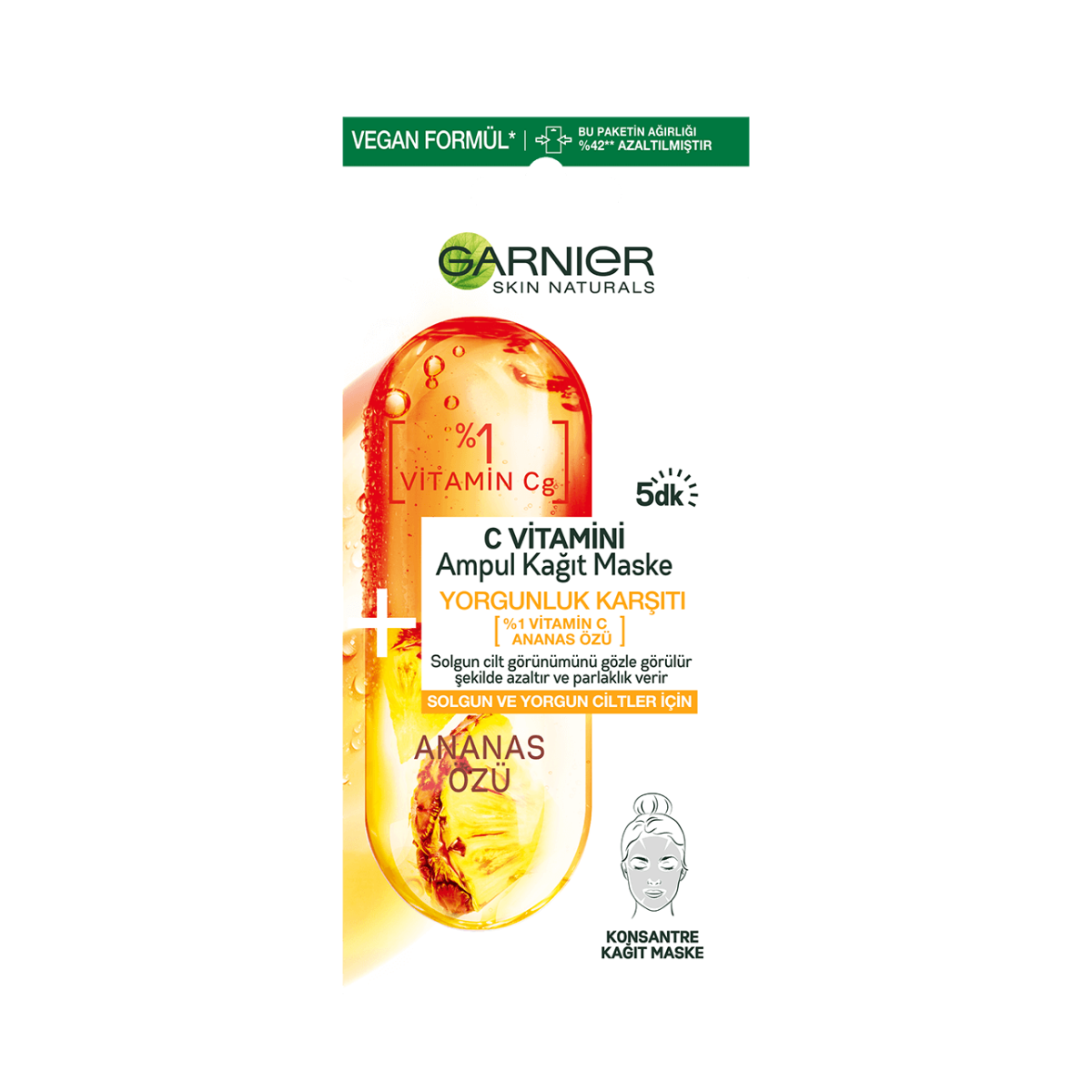 Garnier C Vitamini Ampul Kağıt Maske
