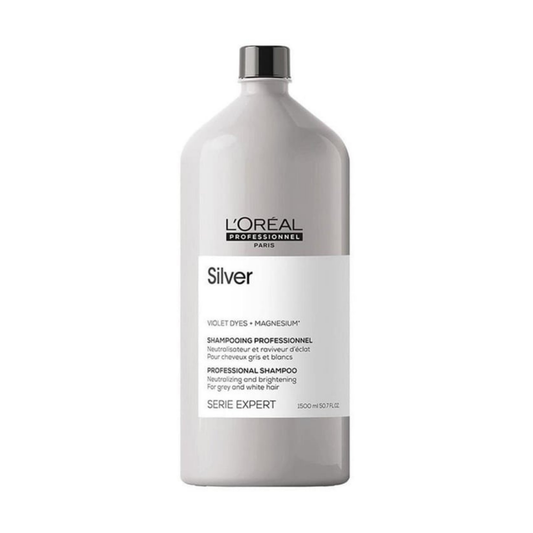 L'Oreal Professionnel Serie Expert Silver Çok Açık Sarı, Gri Ve Beyaz Saçlar için Renk Dengeleyici Mor Şampuanı 1500ml