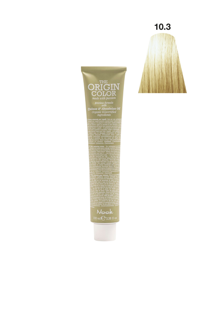Nook Origin Color Profesyonel Saç Boyası 100ml- Çok Açık Altın Sarısı / Bal Sarısı (10.3-DORE SARI)