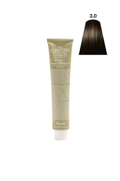 Nook Origin Color Profesyonel Saç Boyası 100ml-Koyu Doğal Kahve/Ana Renk Koyu Kahve(3.0-KOYU KESTANE)