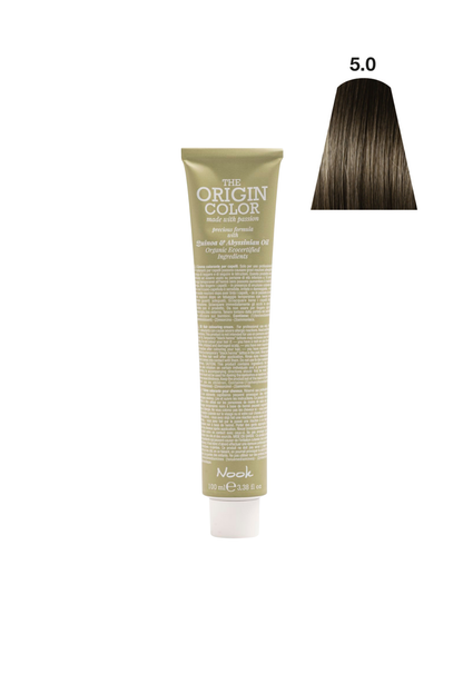 Nook Origin Color Profesyonel Saç Boyası 100ml- Açık Doğal Klasik Kahve (5.0 - DOĞAL AÇIK KESTANE)
