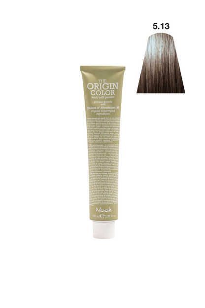 Nook Origin Color Profesyonel Saç Boyası 100ml - Açık Bej Kahve/Küllü Kestane (5.13-AÇIK DORE KAHVE)