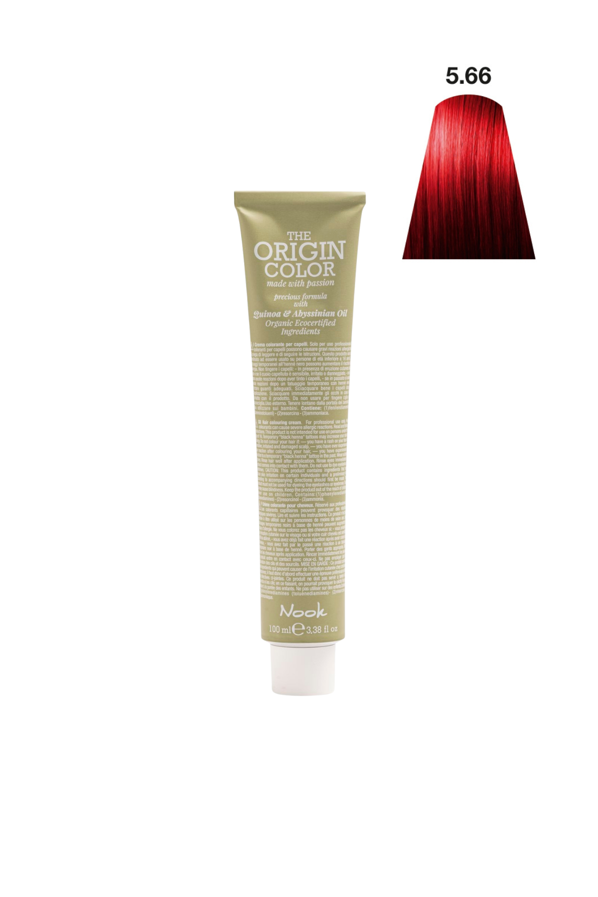 Nook Origin Color Profesyonel Saç Boyası 100ml -Şarap Vişne Kızıl/Koyu Ateş Kızılı (5.66-YOĞUN KIZIL)
