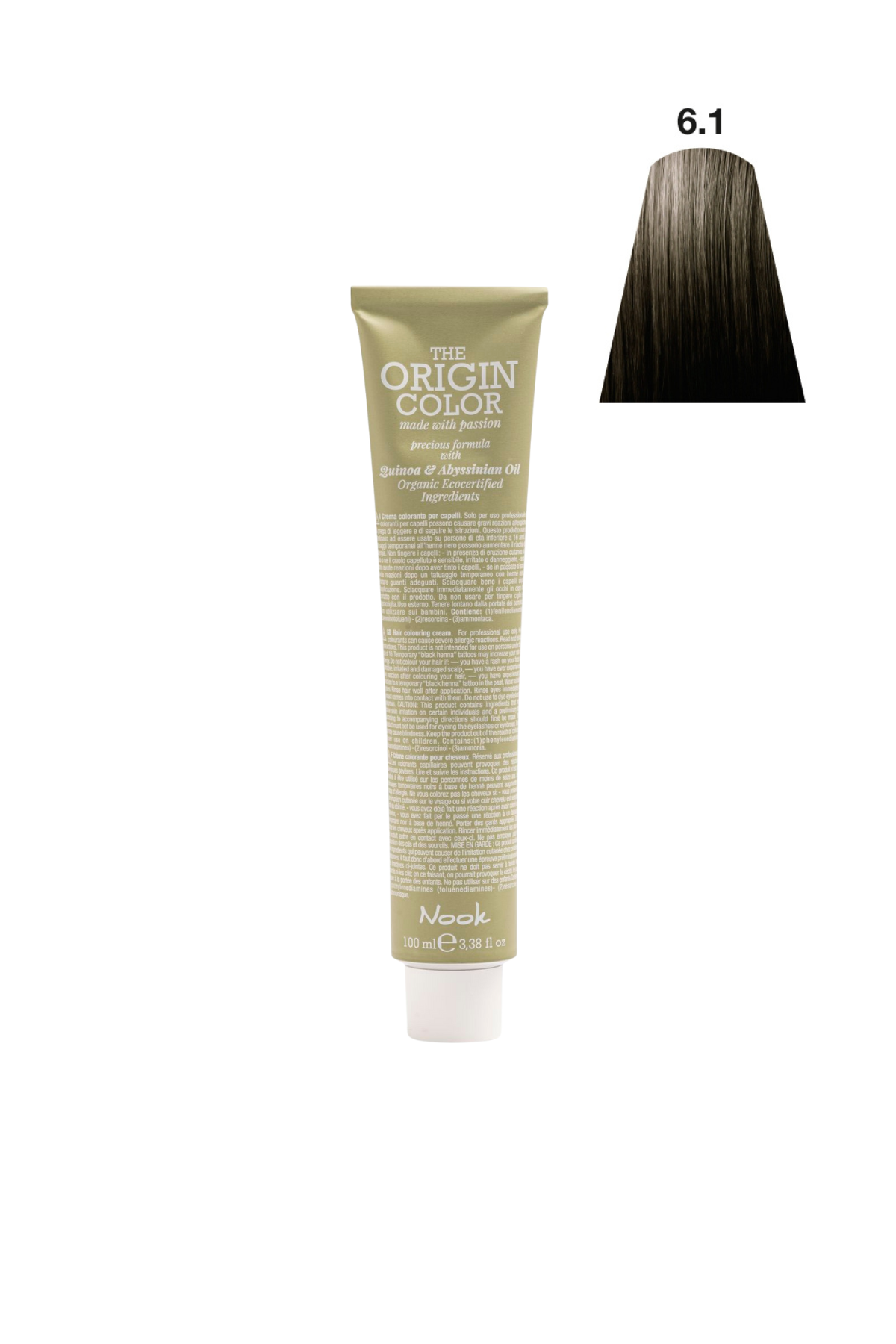 Nook Origin Color Profesyonel Saç Boyası 100ml - Koyu Küllü Kumral (6.1 - KÜLLÜ KESTANE)