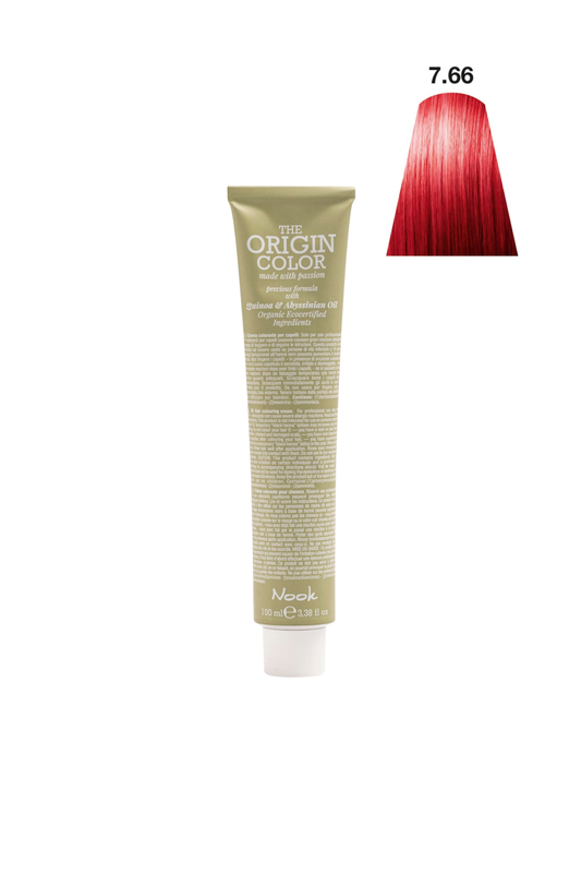 Nook Origin Color Profesyonel Saç Boyası 100ml -Ateş Kızılı/Canlı Parlak Kırmızı (7.66 - YOĞUN KIZIL)