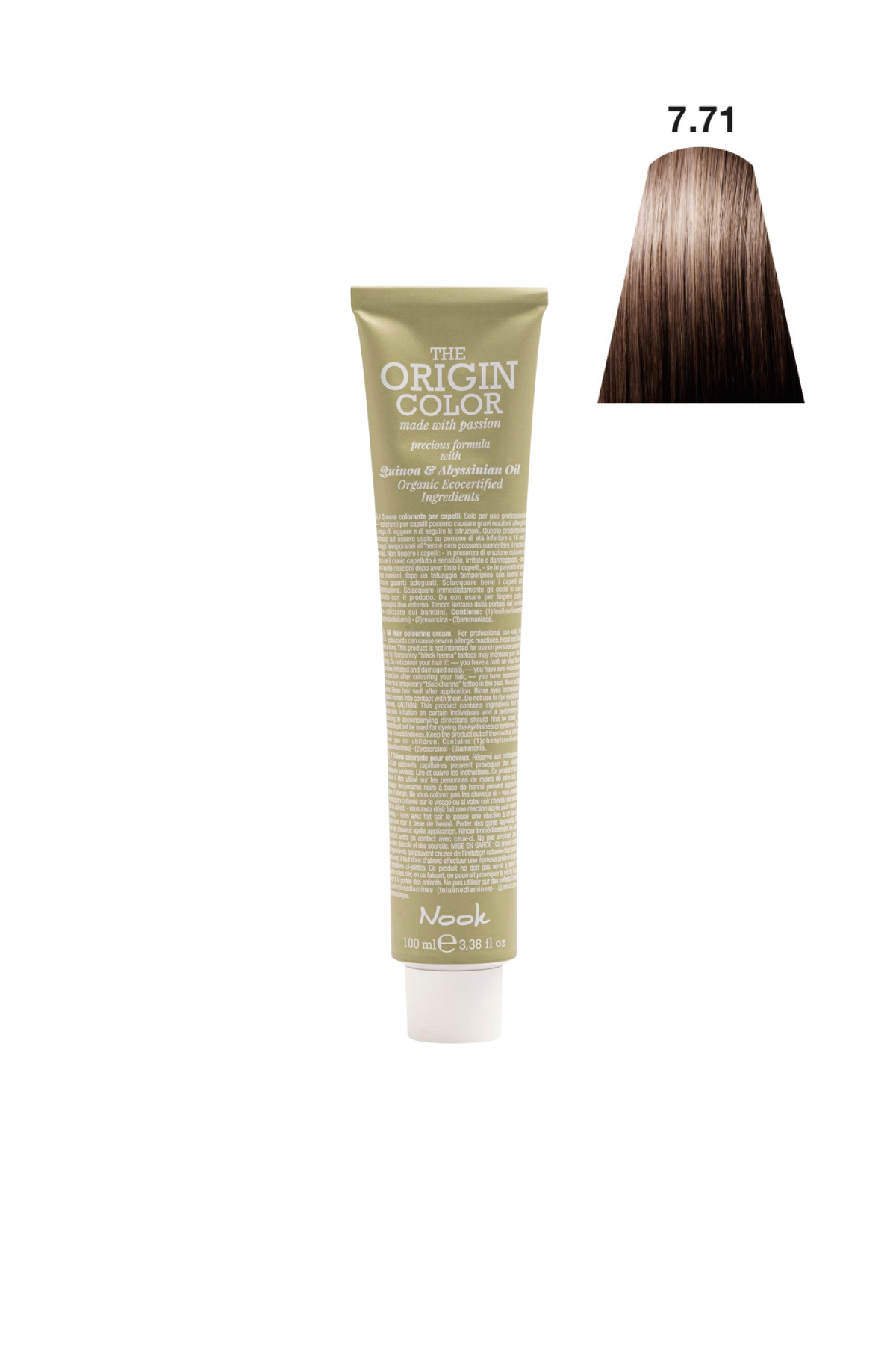 Nook Origin Color Profesyonel Saç Boyası 100ml - Küllü Kahve/Soğuk Kumral (7.71-SOĞUK KÜLLÜ KAHVE)