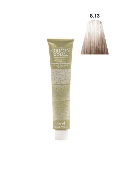 Nook Origin Color Profesyonel Saç Boyası 100ml - Açık Bej Doğal Kumral(8.13- KÜLLÜ DORE KUMRAL)