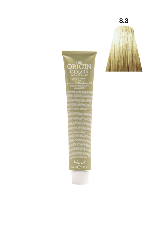 Nook Origin Color Profesyonel Saç Boyası 100ml- Bal Köpüğü / Koyu Altın Sarısı (8.3-DORE BAL SARI)