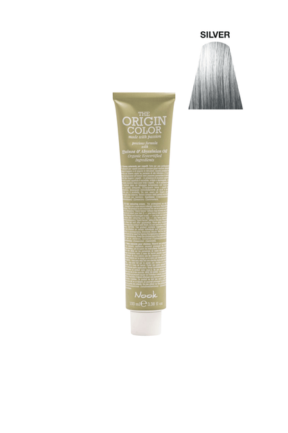 Nook Origin Color Profesyonel Saç Boyası 100ml - Sarılaşma Karşıtı Küllü Gri Gümüş Ton (SILVER)