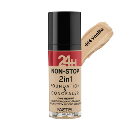 Pastel 24H Non-Stop 2 in 1 Foundation & Concealer - Fondöten & Kapatıcı