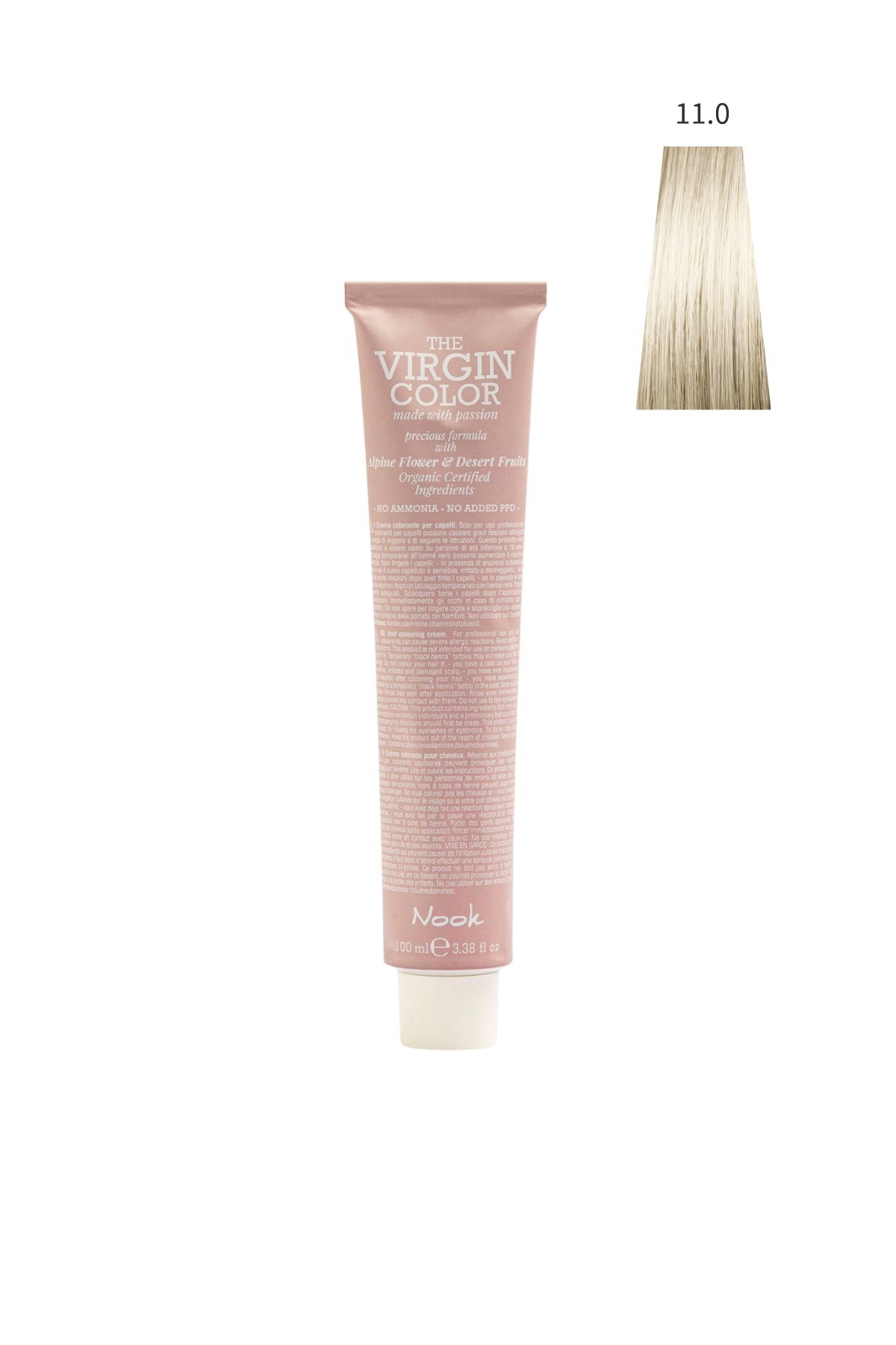 Nook Virgin Color Profesyonel Saç Boyası 100ml -Ekstra Açık Doğal Nötr Sarı(11.0-NATURAL AÇIK PLATIN)