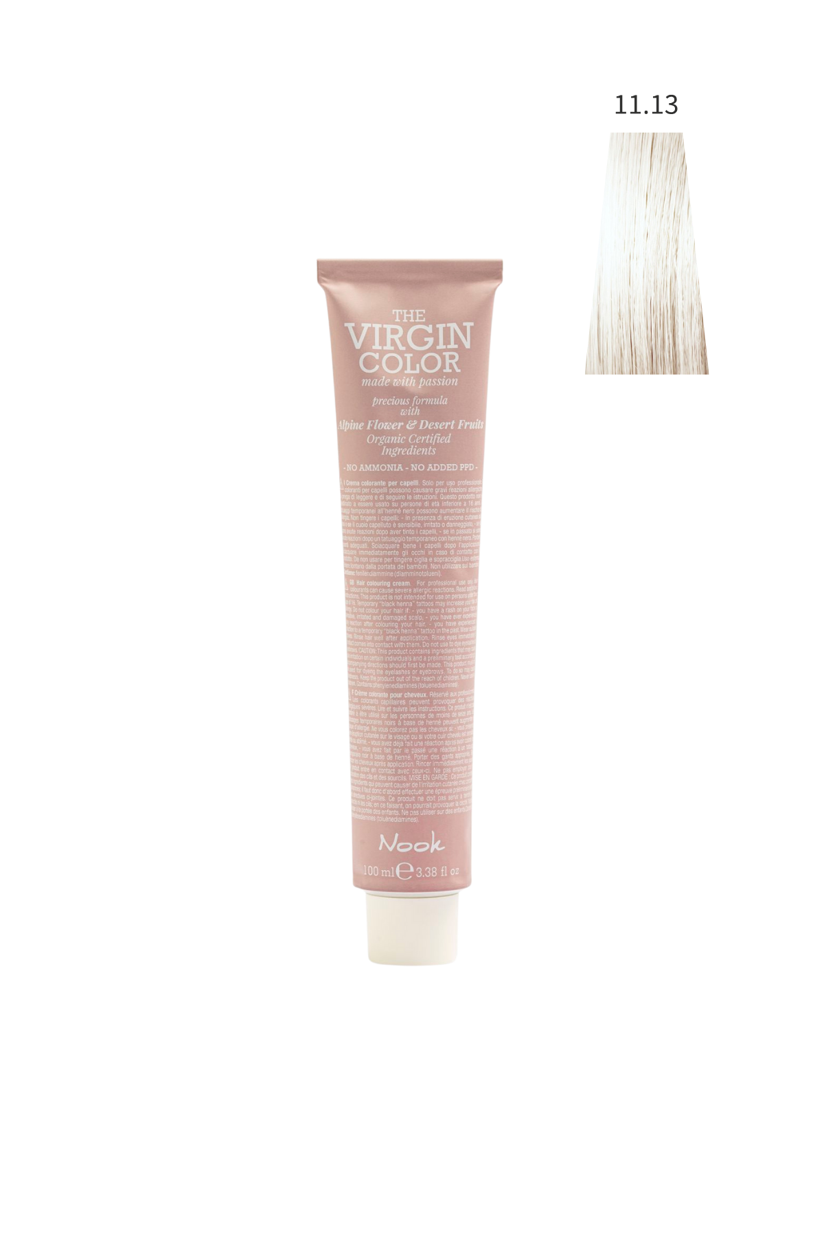 Nook Virgin Color Profesyonel Saç Boyası 100ml-Ekstra Açık Buzlu Bej Platin(11.13-BEIGE DOĞAL AÇIK)