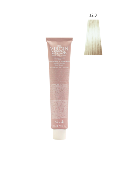 Nook Virgin Color Profesyonel Saç Boyası 100ml-Süper Açıcı Doğal Sarı/Saf Platin(12.0-SUPER KAR BEYAZ)