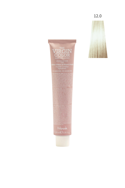 Nook Virgin Color Profesyonel Saç Boyası 100ml-Süper Açıcı Doğal Sarı/Saf Platin(12.0-SUPER KAR BEYAZ)