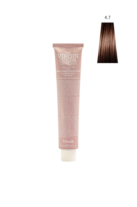 Nook Virgin Color Profesyonel Saç Boyası 100ml-Çikolata Kahve/ Kestane Kahve (4.7-BROWN KESTANE KAHVE)