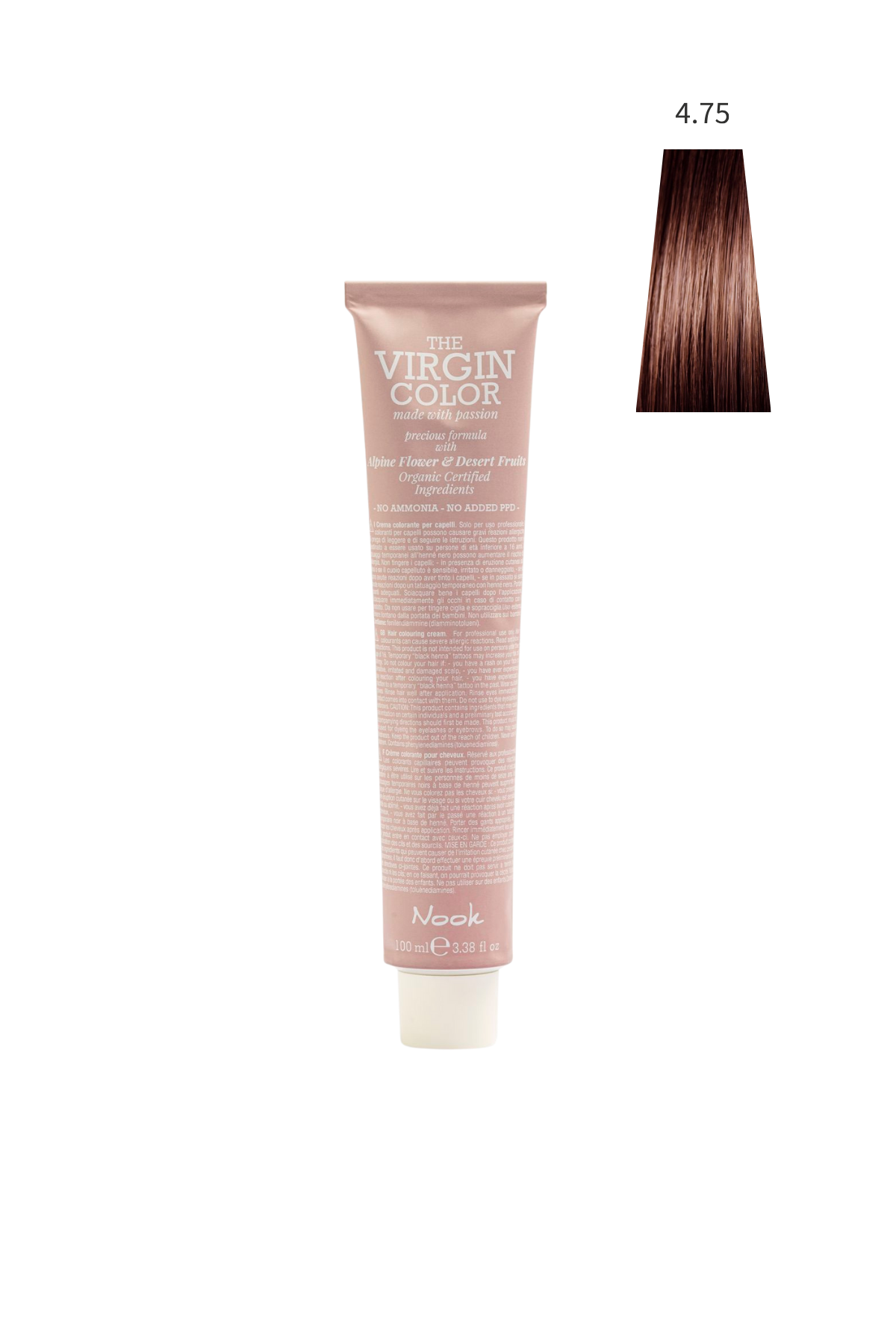 Nook Virgin Color Profesyonel Saç Boyası 100ml-Koyu Çikolata/Koyu Bitter Çikolata(4.75-CHOCO KOYU BİTTER)
