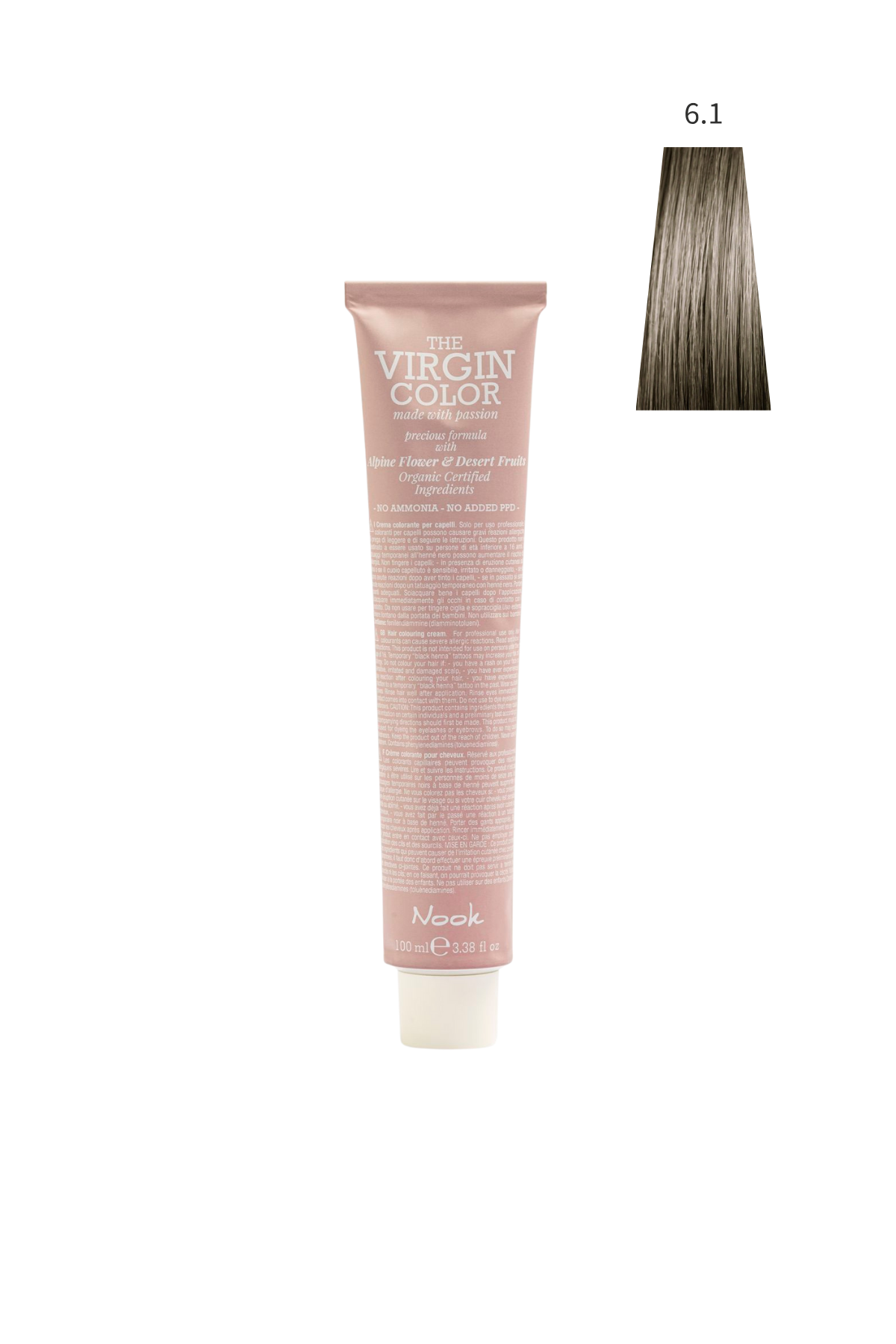 Nook Virgin Color Profesyonel Saç Boyası 100ml -Koyu Küllü Kumral/Küllü Kestane(6.1-ASH KOYU KUMRAL)