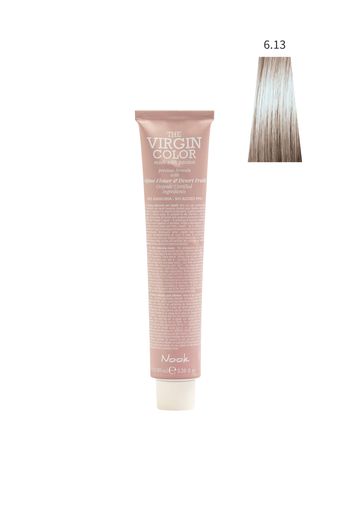 Nook Virgin Color Profesyonel Saç Boyası 100ml-Koyu Bej Kumral/Küllü Dore Kumral (6.13-BEIGE KOYU KUMRAL)
