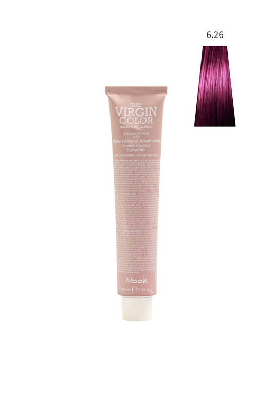 Nook Virgin Color Profesyonel Saç Boyası 100ml-Koyu Kumral Viyole/Canlı Fuşya Kızıl(6.26-VİOLA ORKİDE)