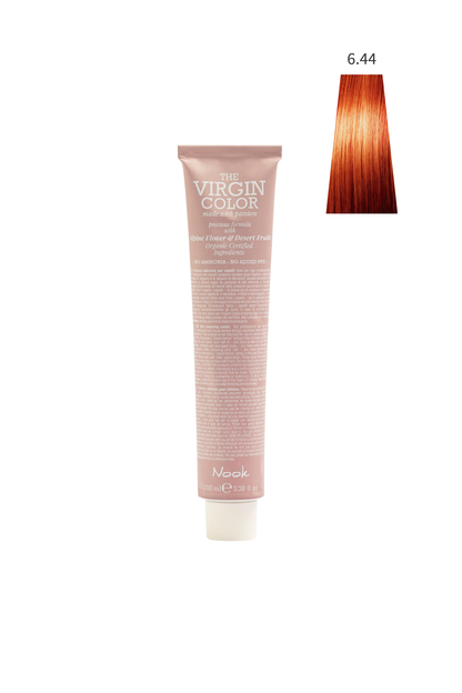 Nook Virgin Color Profesyonel Saç Boyası 100ml-Yoğun Koyu Bakır/Volkan Ateşi(6.44-RAME YANIK PORTAKAL)
