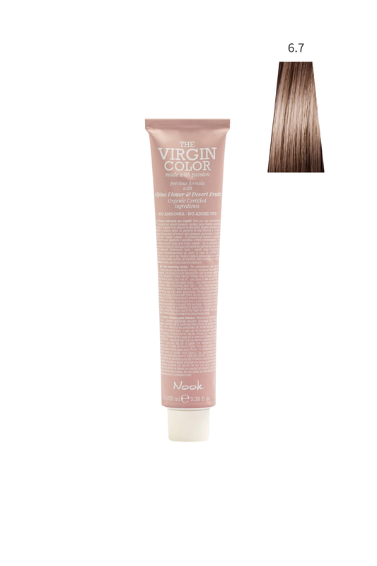 Nook Virgin Color Profesyonel Saç Boyası 100ml-Koyu Kumral Kahve / Fındık Kabuğu (6.7-BROWN FINDIK KAHVE)