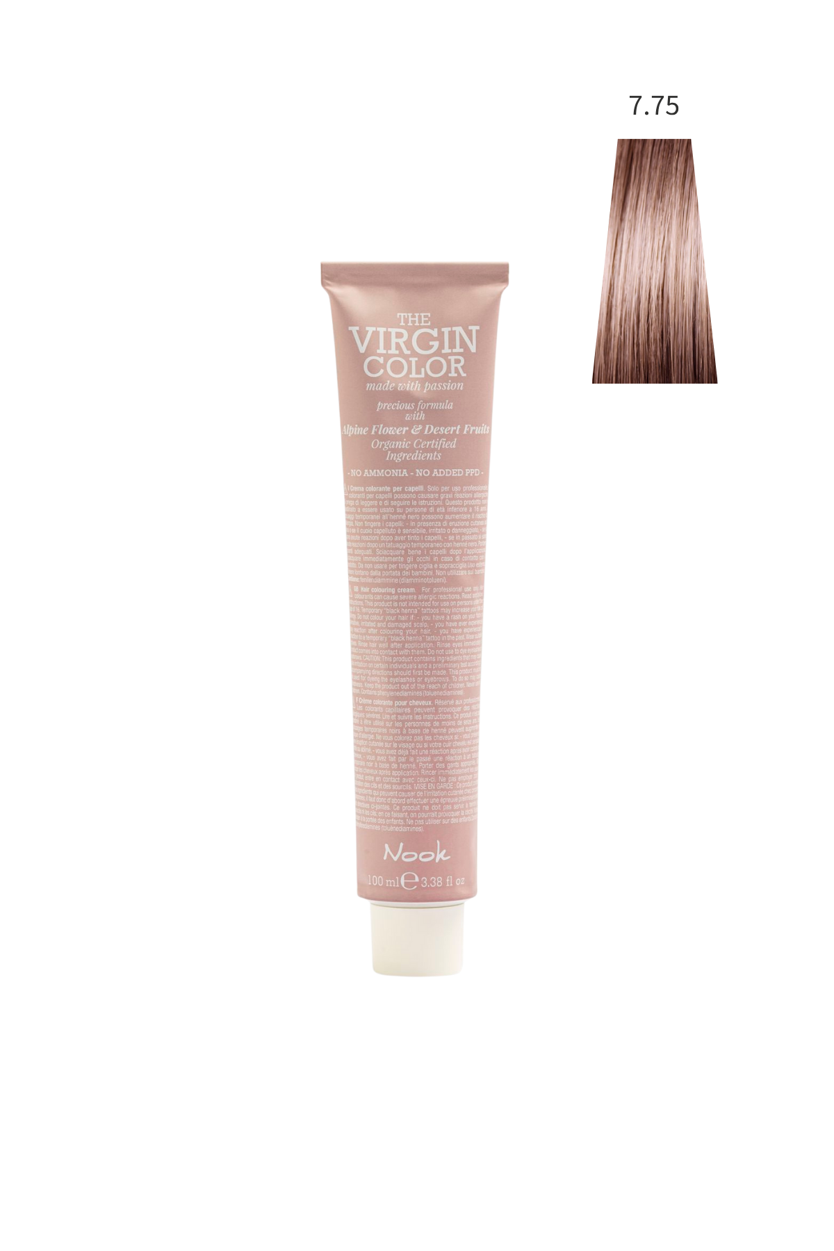 Nook Virgin Color Profesyonel Saç Boyası 100ml-Çikolata Kumral/Fındık Kahve(7.75-CHOCO KUMRAL ÇİKOLATA)