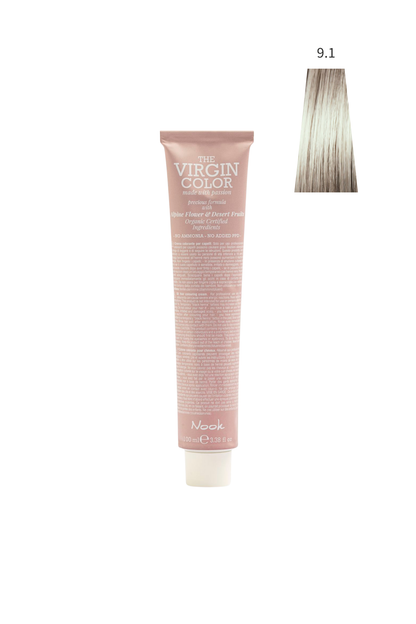 Nook Virgin Color Profesyonel Saç Boyası 100ml -Açık Küllü Sarışın/Gümüş Sarısı(9.1-ASH SOĞUK AÇIK SARI)