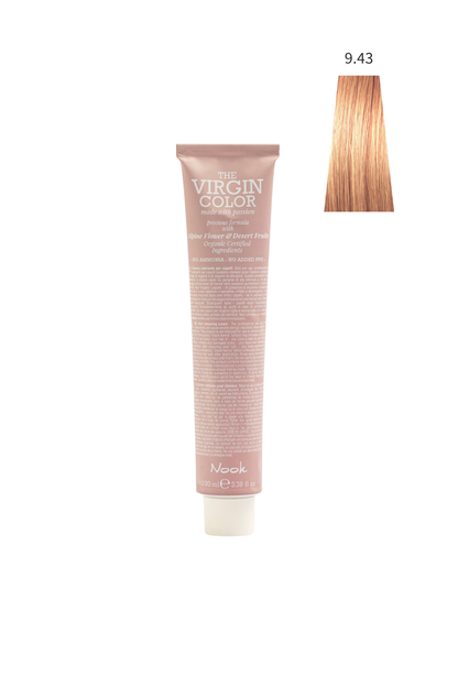 Nook Virgin Color Profesyonel Saç Boyası 100ml-Sarı Bakır Dore/Şeftali Sarısı(9.43-GOLD ÇİLEK SARISI)