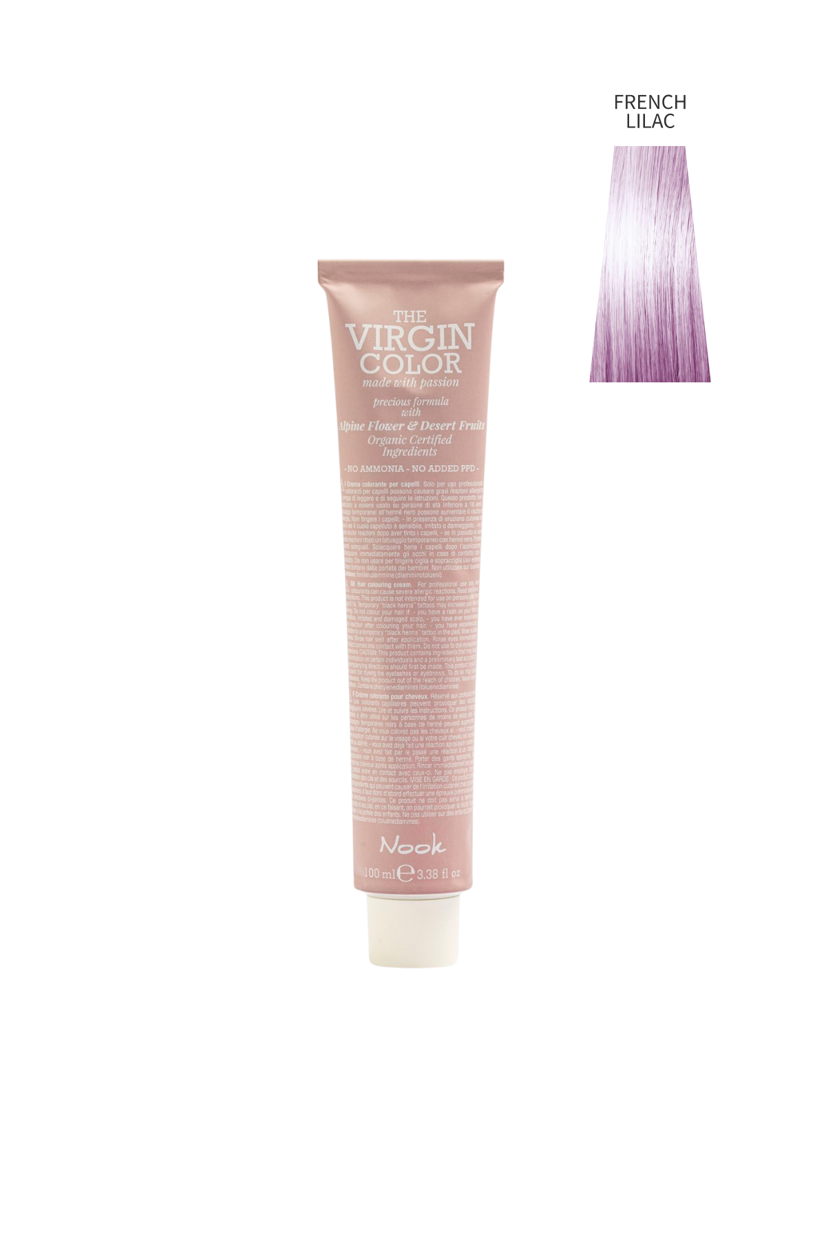 Nook Virgin Color Profesyonel Saç Boyası 100ml-Pastel Fransız Leylağı/Açık Mor Toner(PASTEL-TOZ LİLA)