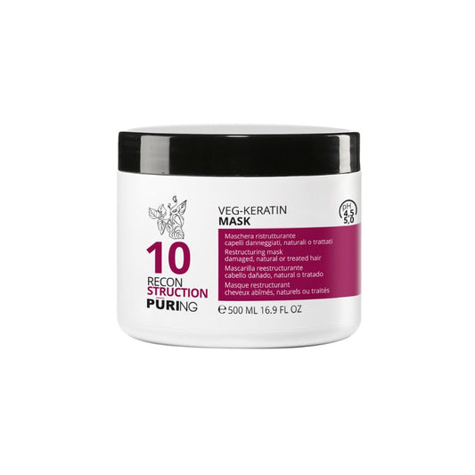 PURING 10 Reconstruction Yıpranmış Saçlar için Bitkisel Keratin & Amino Asitli Onarıcı Saç Maskesi 500ml