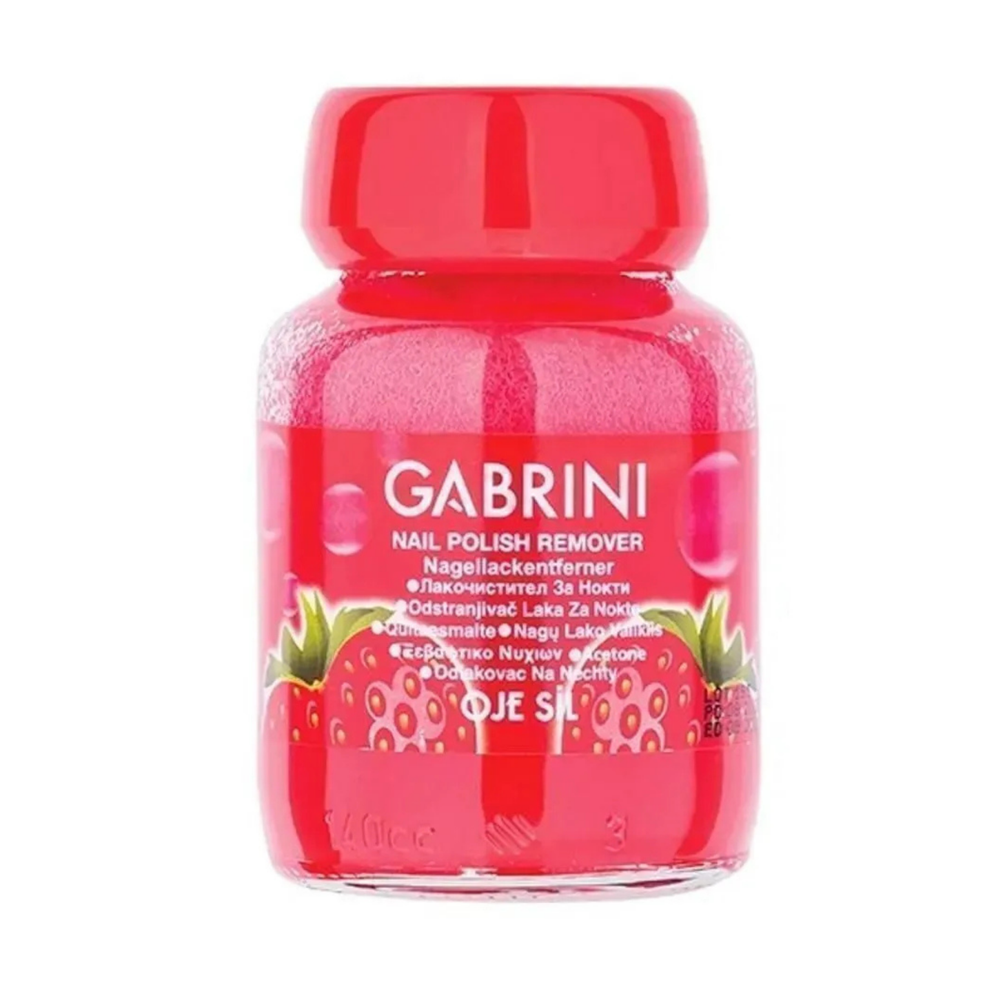 Gabrini Oje Sil Cam Şişe Süngerli Aseton Çilek 75ml